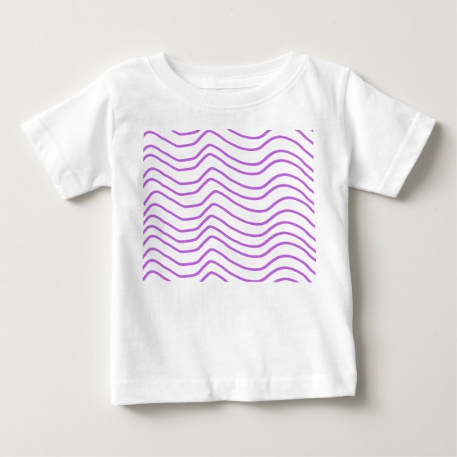Lila Wave Pattern Kids T - Shirt (Vorderseite)