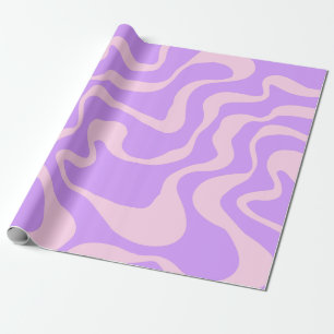 Lila Wavy Muster Retro Wrapping Paper Geschenkpapier