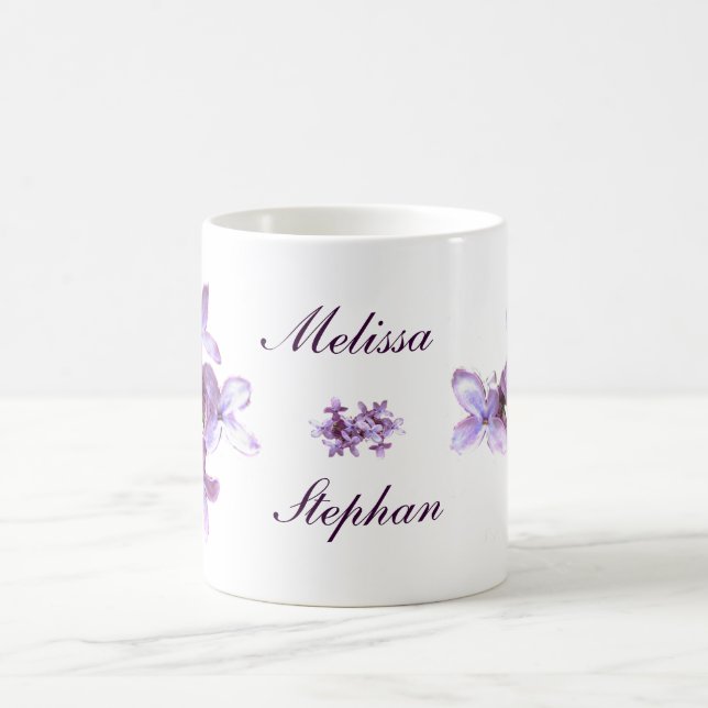 Lila Wedding mit BlumenBlumen Tasse (Mittel)