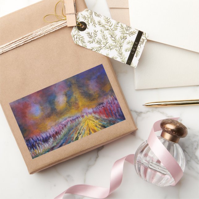 Lila Weg Rechteckiger Aufkleber (Schenken)