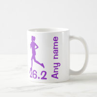Lila weibliche Marathon-Läufer-Tasse 26,2 Meilen
