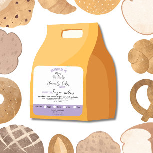 Lila weibliche SchokoladeCookiesInhaltsstoffeLabel Quadratischer Aufkleber