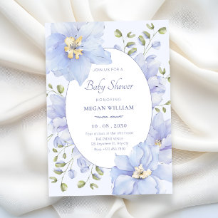 Lila weiche Blume Blüte Babydusche Einladung