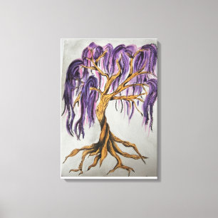 Lila Weide-Baum-Leinwand-Druck Leinwanddruck