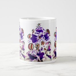 Lila Weihnachten Jumbo-Tasse