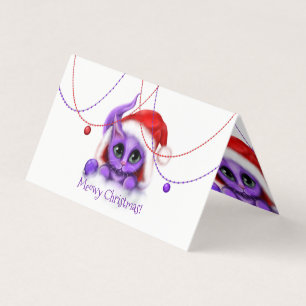 Lila Weihnachten Kitty-Sankt Meowy