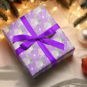 Lila Weihnachten Lebkuchenhäuschen Feiertage Geschenkpapier
