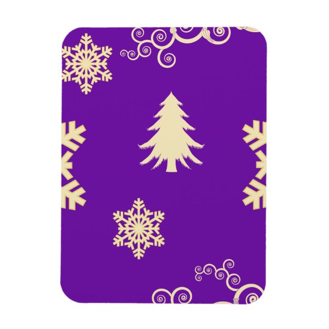 Lila Weihnachten Magnet (Vertikal)