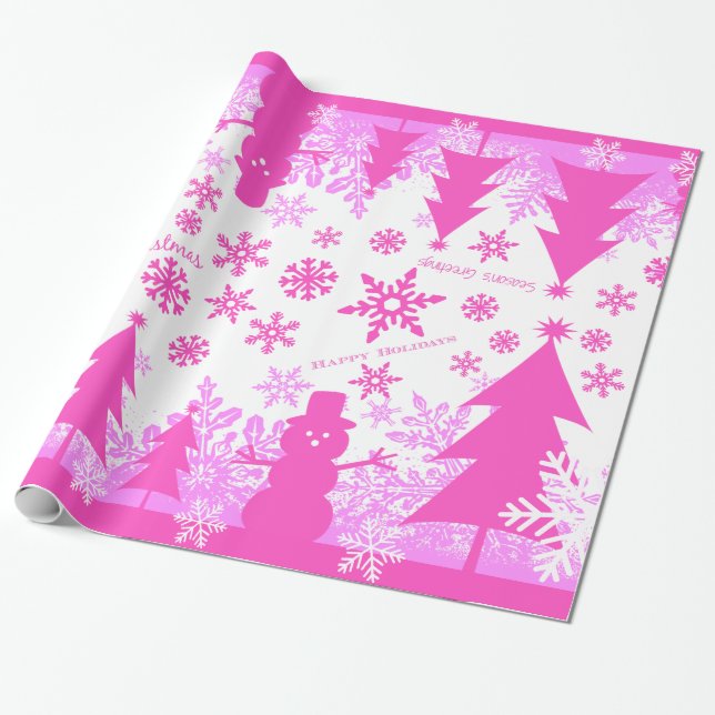 Lila Weihnachts-Wrackpapier in Pink Geschenkpapier (Ungerollt)