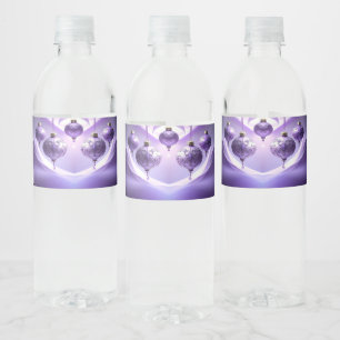 Lila-Weihnachtsball-Wasserflaschenetikett Wasserflaschenetikett