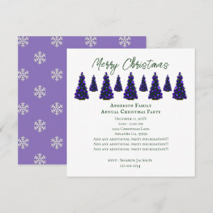 Lila Weihnachtsbaum Einladung