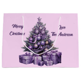 Lila Weihnachtsbaum Große Geschenktüte