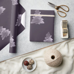 Lila Weihnachtsbaum Muster Eggplant Geschenkpapier