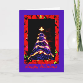 Lila Weihnachtsbaum, Weihnachtskarte Karte