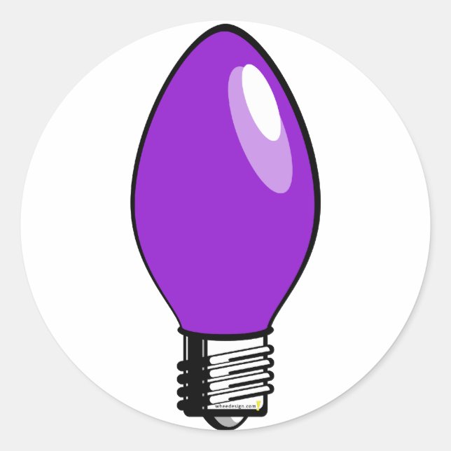 Lila Weihnachtsbaumlicht Runder Aufkleber (Vorderseite)