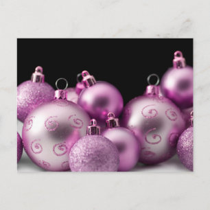 Lila Weihnachtsbirnen Feiertagspostkarte