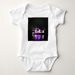 Lila Weihnachtsboot Baby Strampler