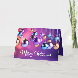 Lila Weihnachtsdekorationen Feiertagskarte