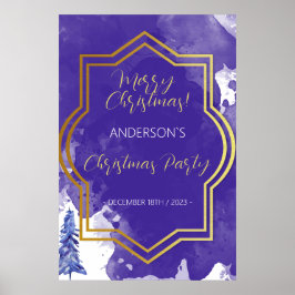 Lila Weihnachtsfeiertage Goldener Rahmen Poster