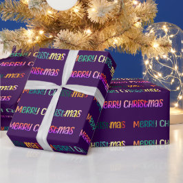 Lila Weihnachtsfest in Boho Geschenkpapier