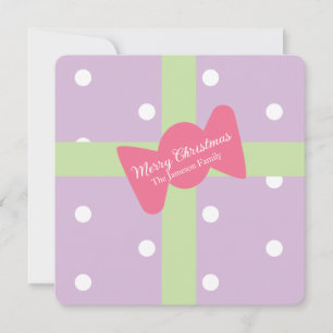 Lila Weihnachtsgeschenk Familie Karte