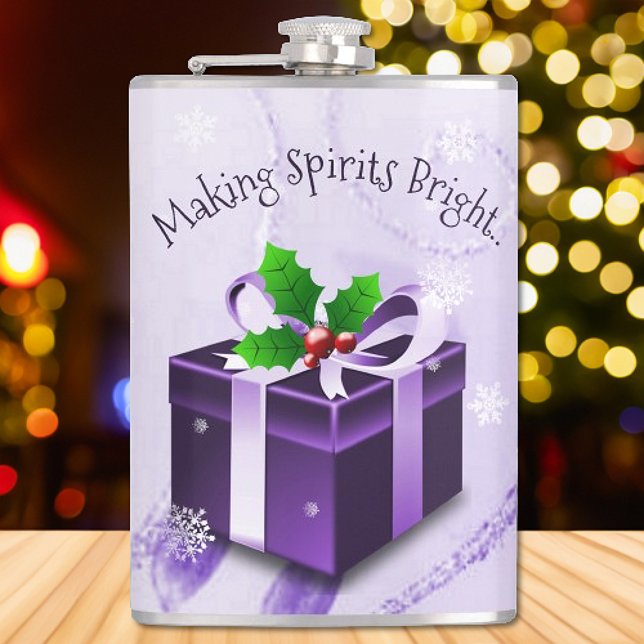 Lila Weihnachtsgeschenk Flachmann (Purple Christmas Gift Flask)
