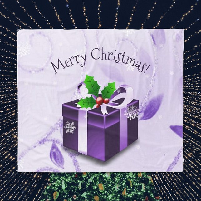 Lila Weihnachtsgeschenk Fleecedecke (Purple)
