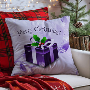 Lila Weihnachtsgeschenk-Wurfkissen Kissen