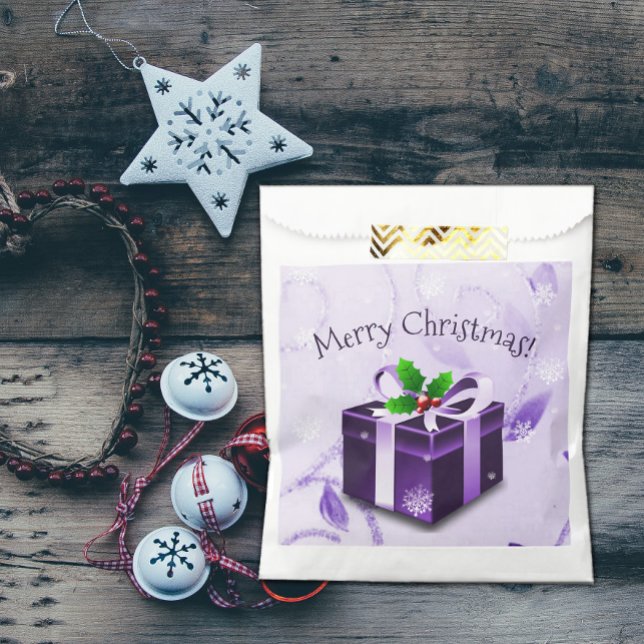 Lila Weihnachtsgeschenke Geschenktütchen (Purple Christmas Gift Favor Bags)
