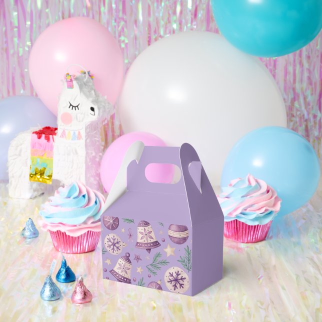 "Lila Weihnachtsglocke und Zierstiftschachtel" Geschenkschachtel (Party)
