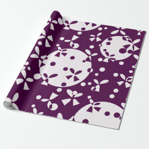 Lila Weihnachtsglocken Feiertagsmuster Geschenkpapier