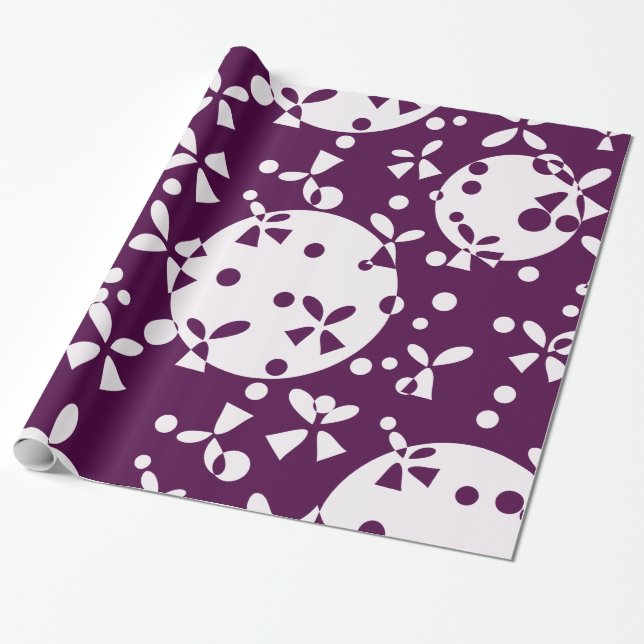 Lila Weihnachtsglocken Feiertagsmuster Geschenkpapier (Ungerollt)