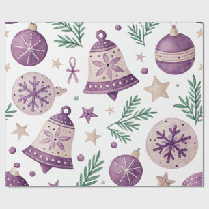 Lila Weihnachtsglocken-Geschenkpapier Geschenkpapier