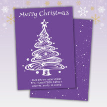 Lila Weihnachtskarte