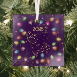 Lila Weihnachtslichterkette Goldener Stern 6 7  Ornament Aus Glas