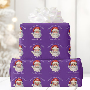 Lila Weihnachtsmann Cute Personalisiertes Weihnach Geschenkpapier