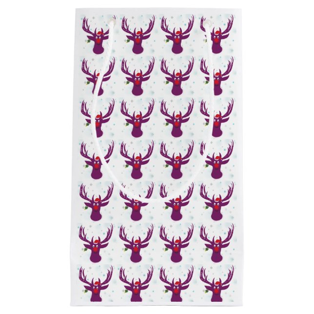 Lila Weihnachtsmann-Neujahrsgeschenkbeutel Kleine Geschenktüte (Vorderseite)