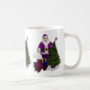 Lila Weihnachtsmann Tasse