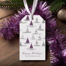 Lila Weihnachtsmuster#5 ID1009 Geschenkanhänger