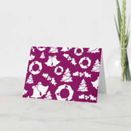 Lila Weihnachtsmuster Feiertagskarte
