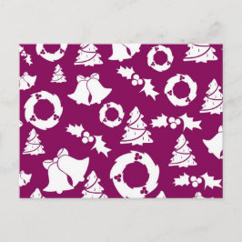 Lila Weihnachtsmuster Feiertagspostkarte