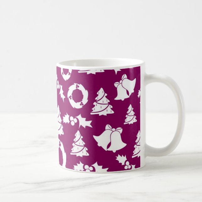 Lila Weihnachtsmuster Kaffeetasse (Rechts)