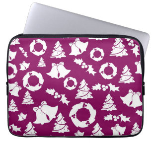 Lila Weihnachtsmuster Laptopschutzhülle
