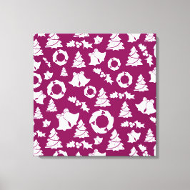 Lila Weihnachtsmuster Leinwanddruck