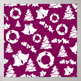 Lila Weihnachtsmuster Poster
