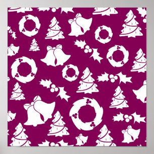 Lila Weihnachtsmuster Poster