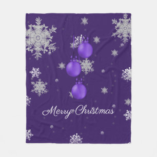 Lila Weihnachtsschmuck Fleece Blanket