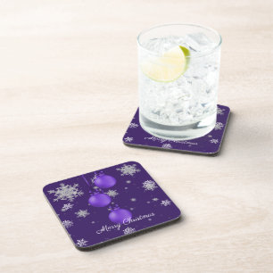 Lila Weihnachtsschmuck Getränke Coaster Getränkeuntersetzer