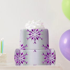 Lila Weihnachtsschneeflocken Geschenkpapier