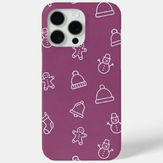 Lila-Weihnachtstextur mit festlichen Elementen Case-Mate iPhone Hülle